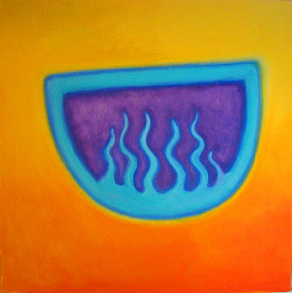 Bowl of Bllue Fire, an oil painting by Ruth Councell